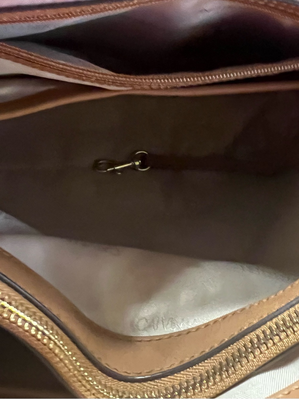 Calvin Klein Chestnut Brown Structured Satchel with Gold Hardware - Picture 2 of 9
